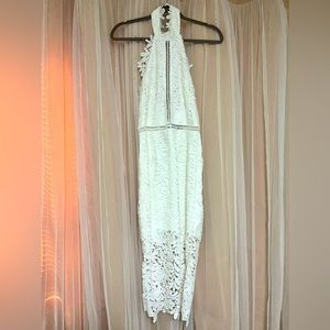 Lulus White Lace Midi Dress- Size Small